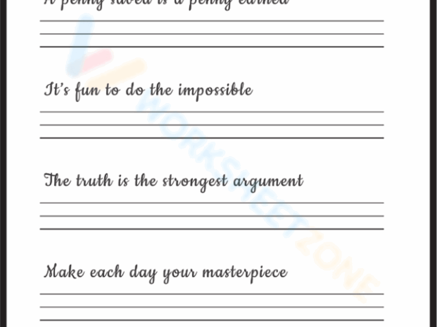 Printable Aesthetic Handwriting Practice Sheets