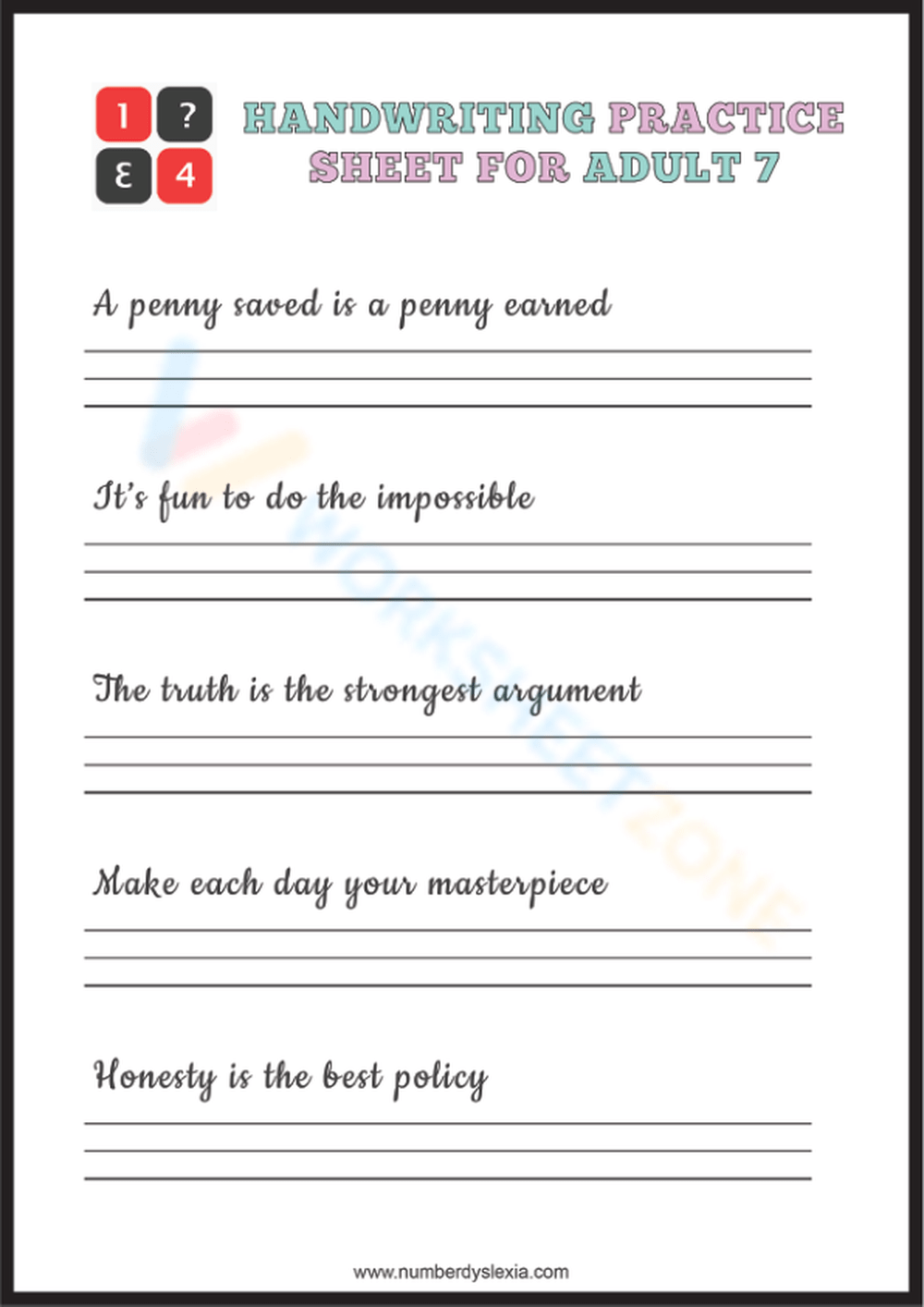 Printable Aesthetic Handwriting Practice Sheets