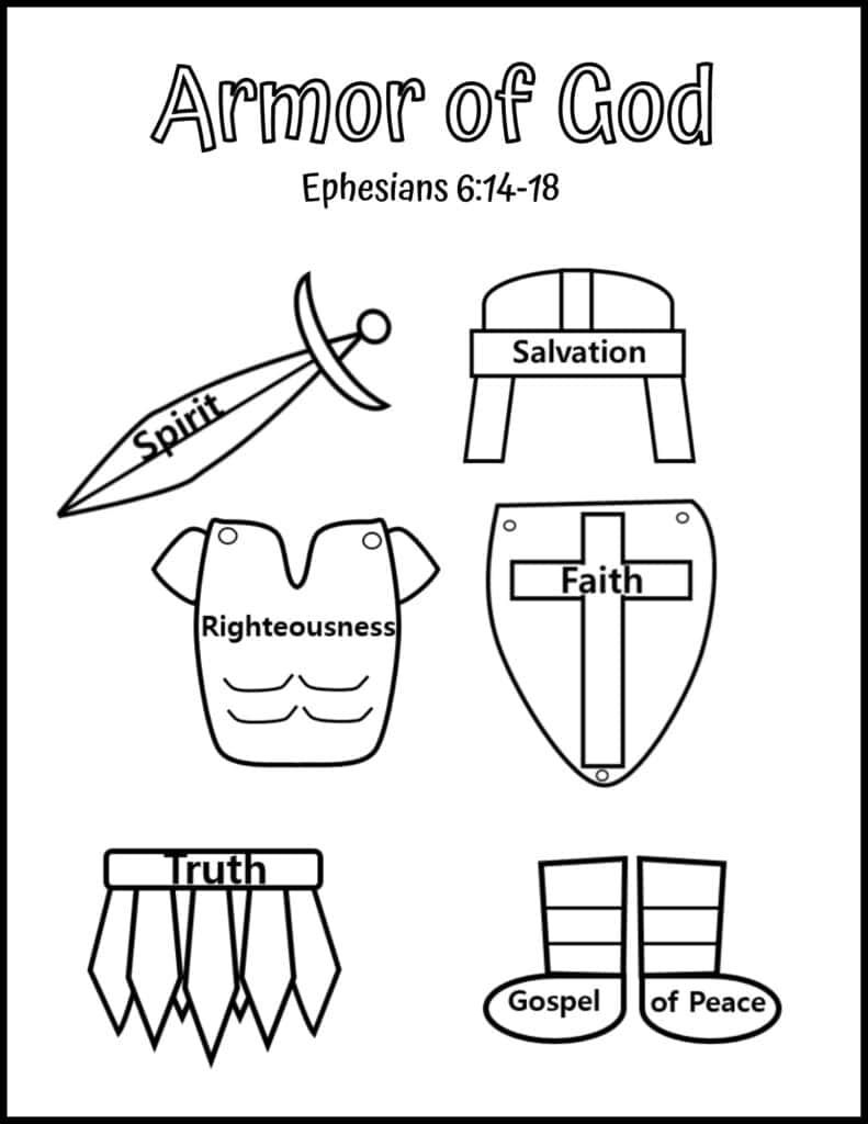 Printable Armor Of God Activities For Kids Bible Crafts Sunday School 