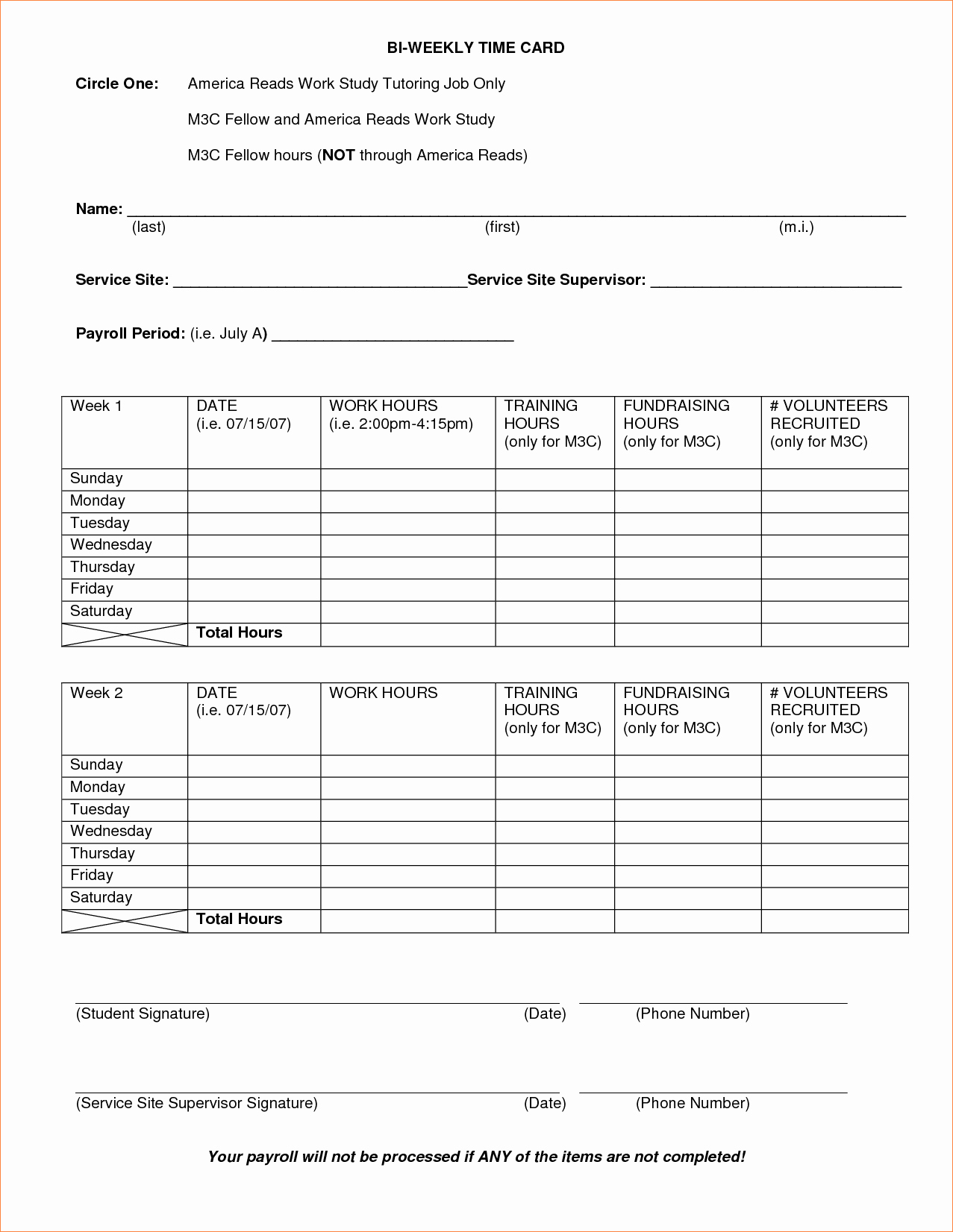 Printable Bi Weekly Time Sheets Unique Excel Biweekly Timecard Template 