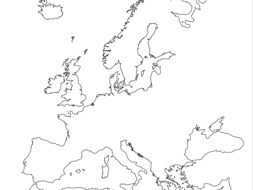 Printable Blank Europe Map With Outline Transparent PNG Map