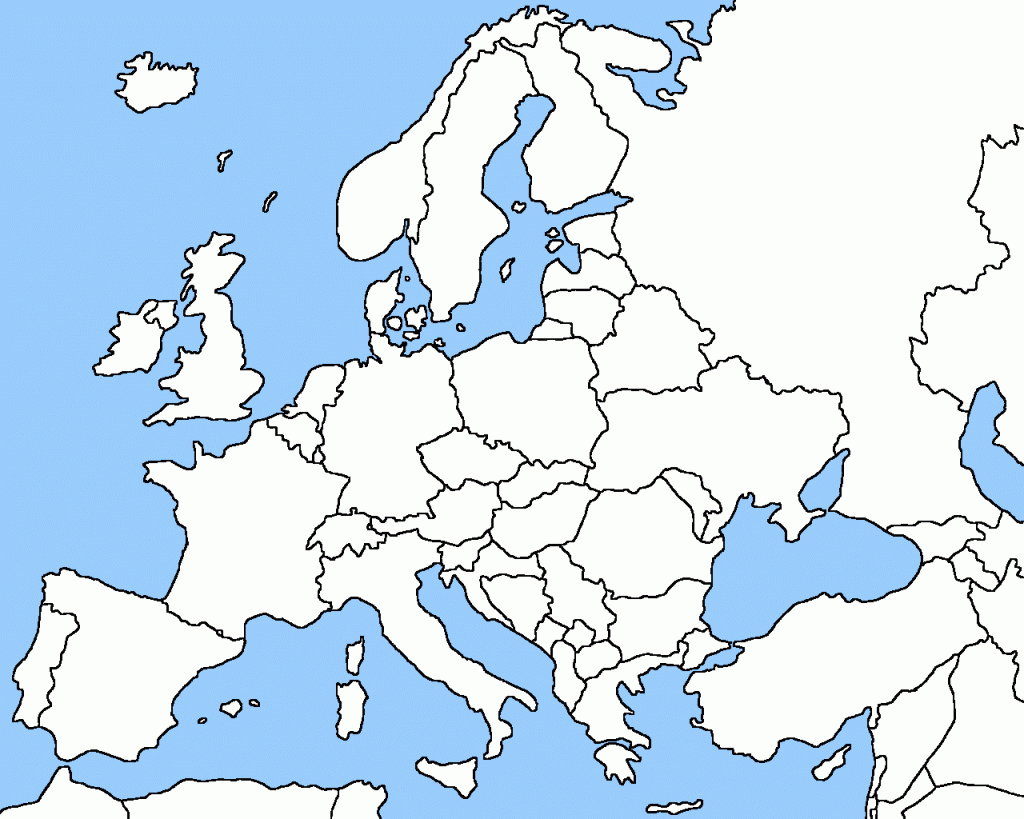 Printable Blank Map Of Europe