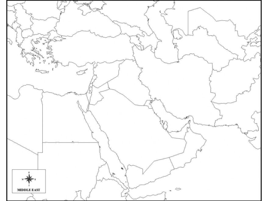 Printable Blank Map Of Middle East Printable And Enjoyable Learning