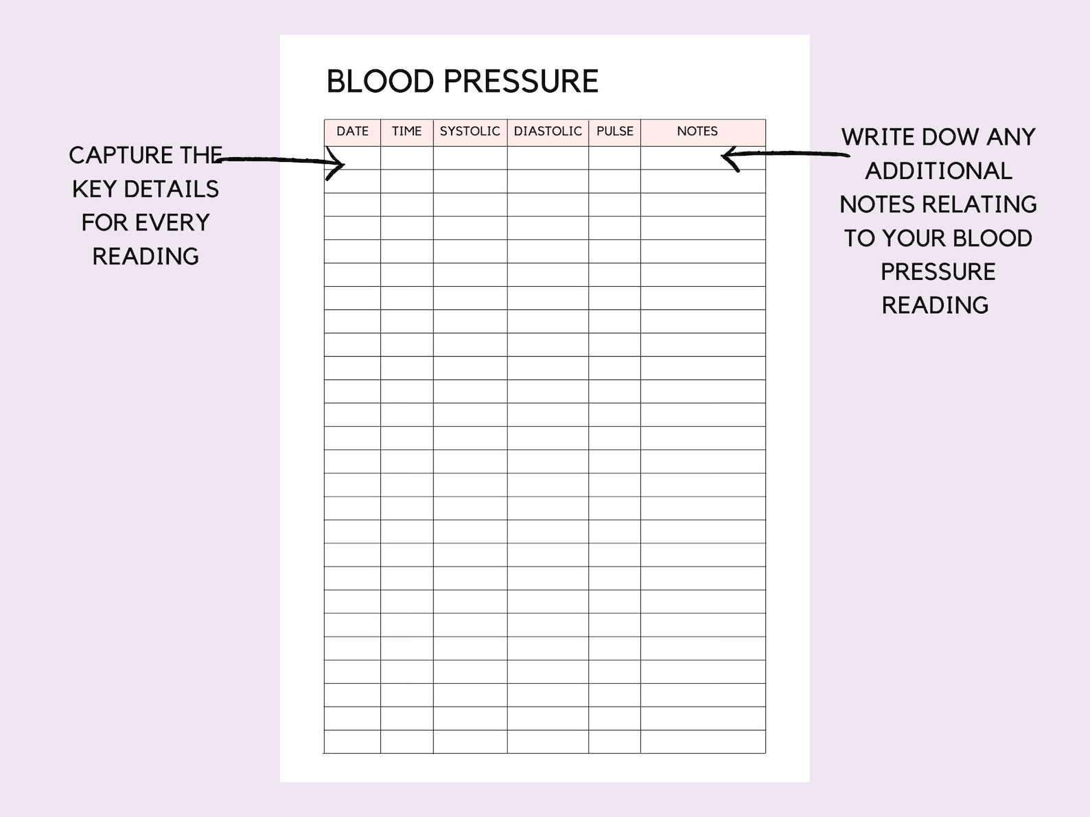 Printable Blood Pressure Log Wallet Size Dsaecustomer