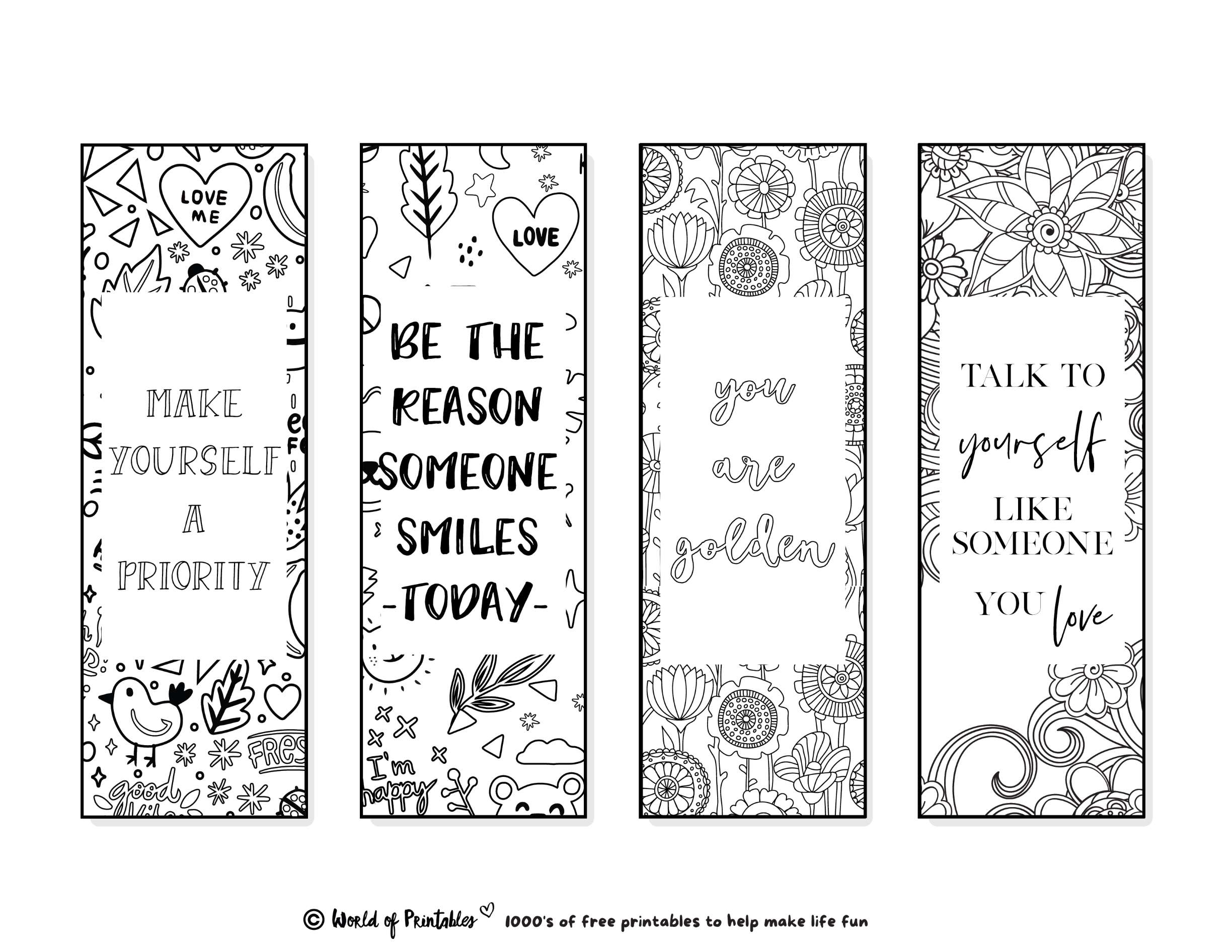 Free Printable Corner Bookmarks That You Color