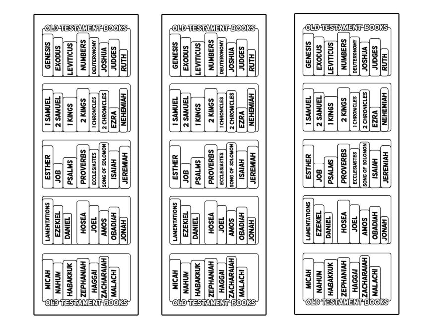 Printable Books Of The Bible Bookmark