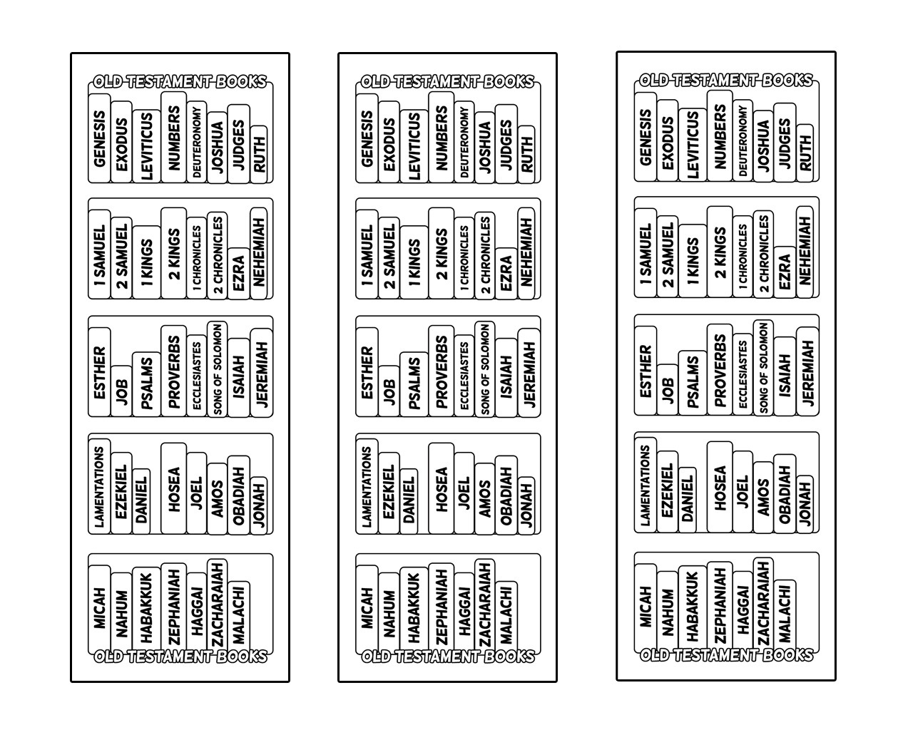 Printable Books Of The Bible Bookmark