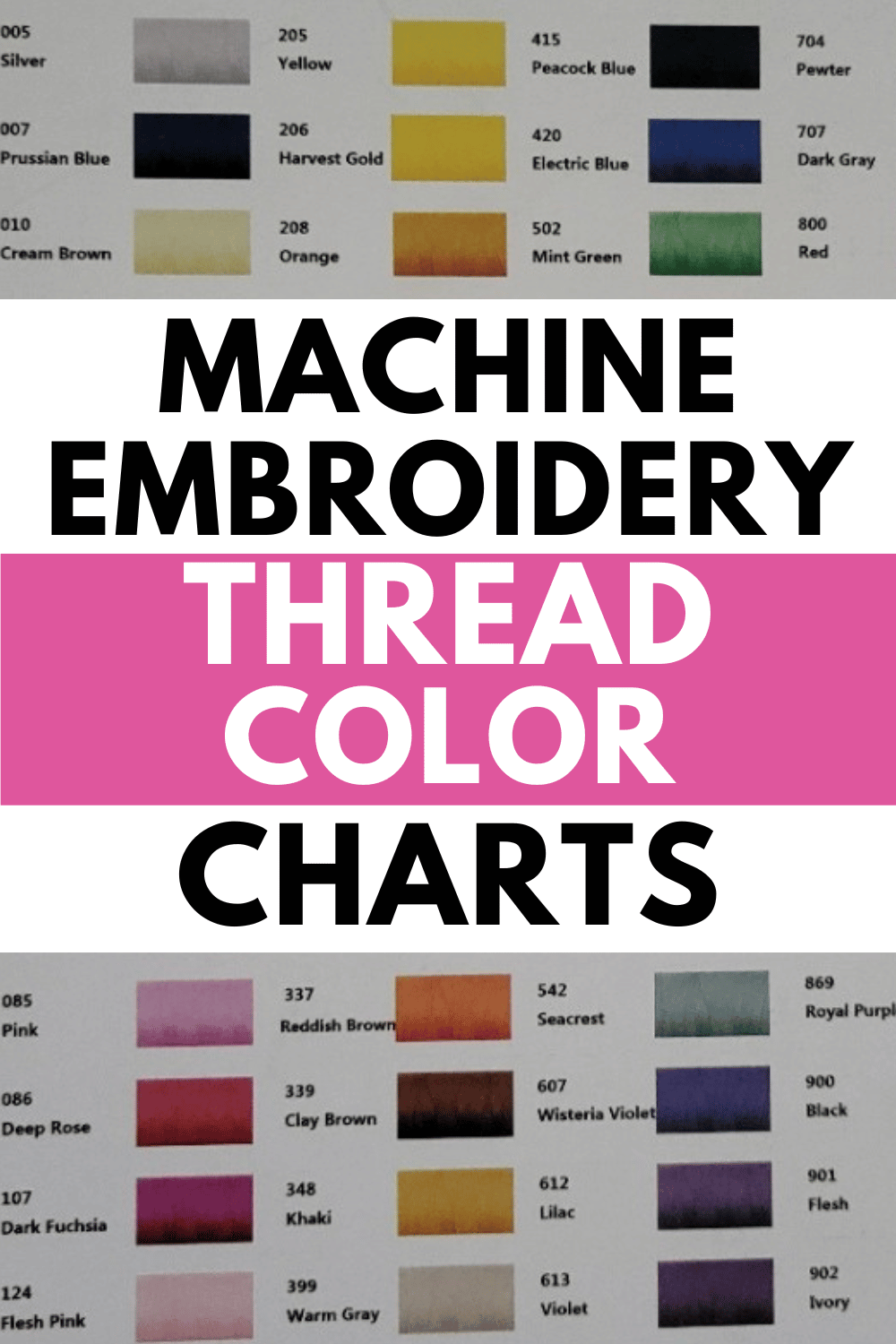 Printable Brothread Color Chart Free Printable Charts