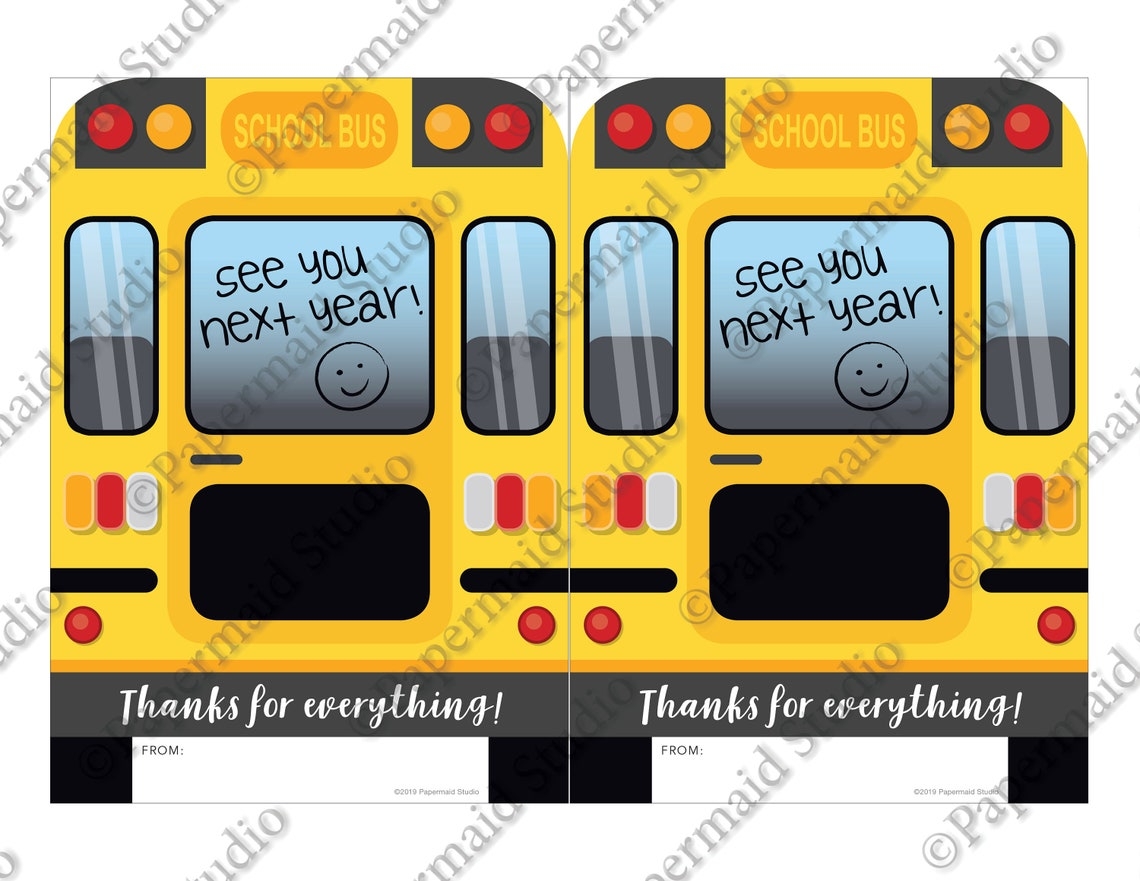 Bus Driver Thank You Card Printable