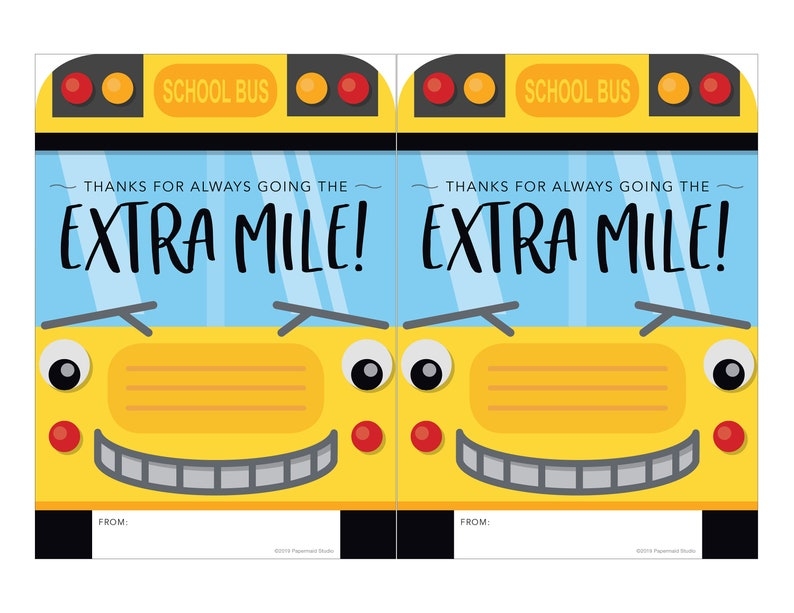 PRINTABLE Bus Driver Thank You Card Printable Bus Driver Etsy