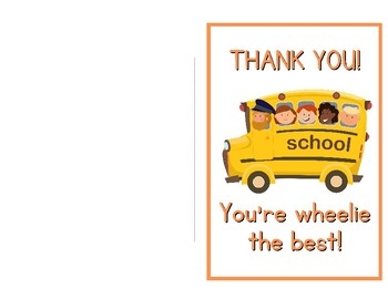 Printable Bus Driver Thank You Cards By HenRyCreated TPT