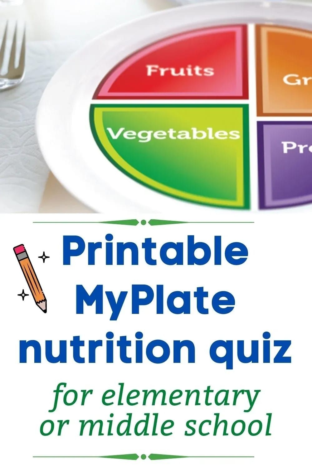 Printable Choose MyPlate Nutrition Quiz To Reproduce And Handout To 