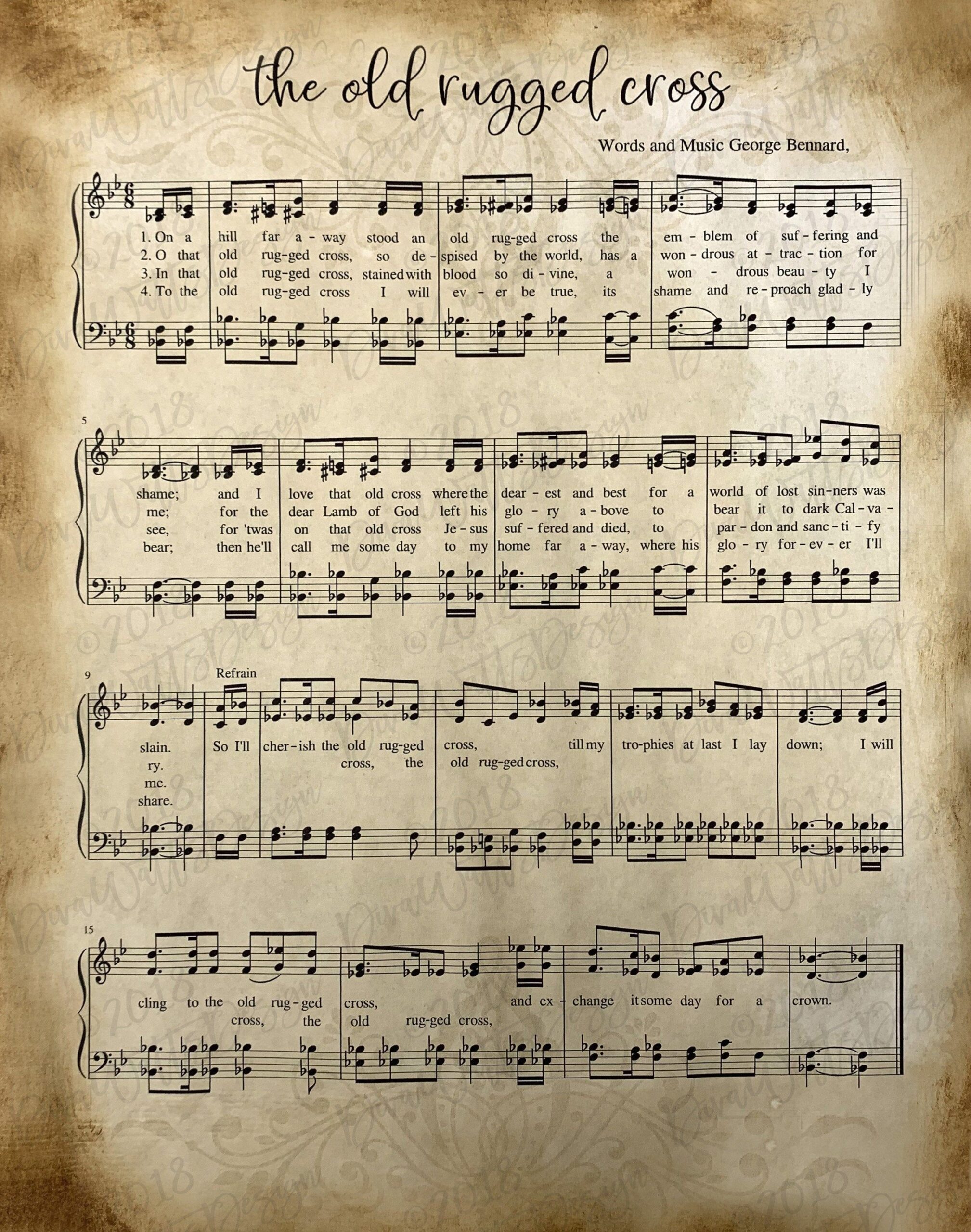 Printable Christian Hymn Set Of 3 Amazing Grace Old Rugged Cross It Is 