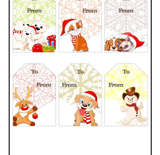 Printable Christmas Tags Cute Characters Woo Jr Kids Activities