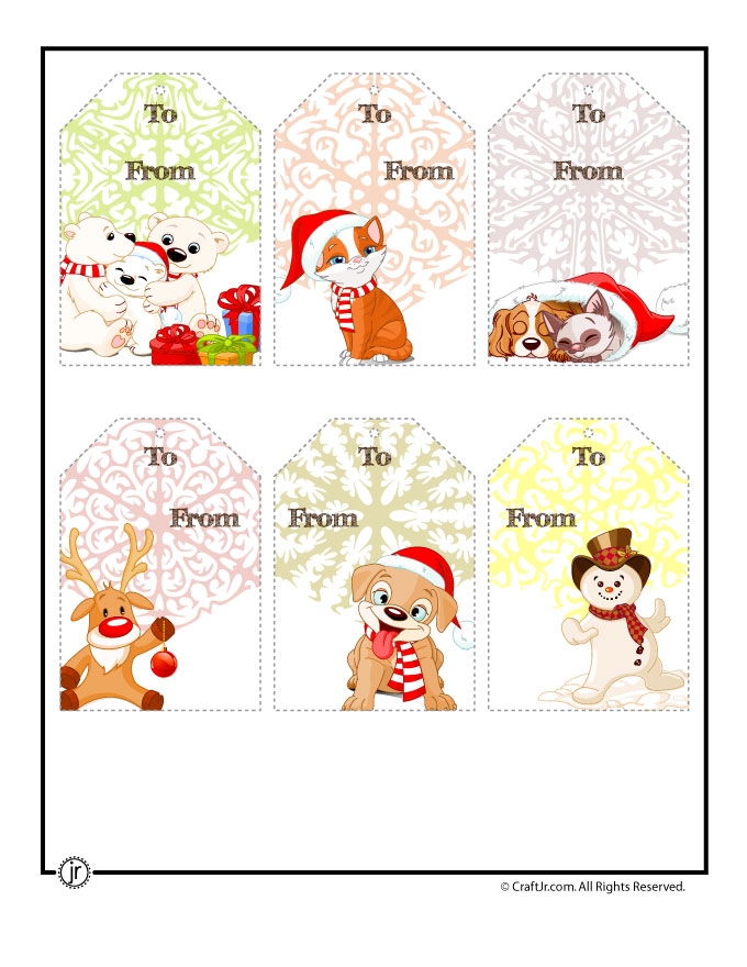 Printable Christmas Tags Cute Characters Woo Jr Kids Activities
