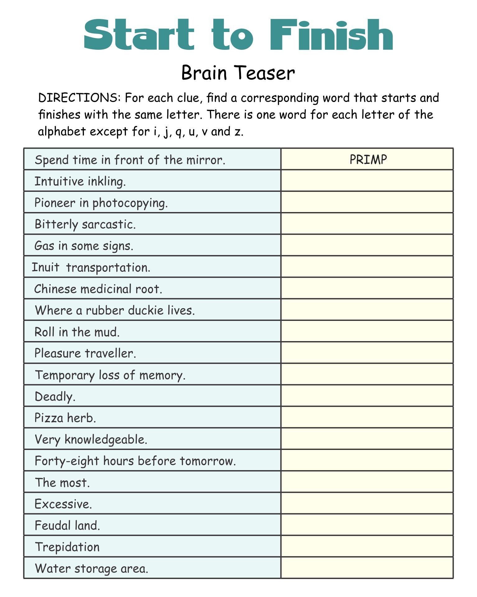Printable Cognitive Activities For Adults Templates Online 