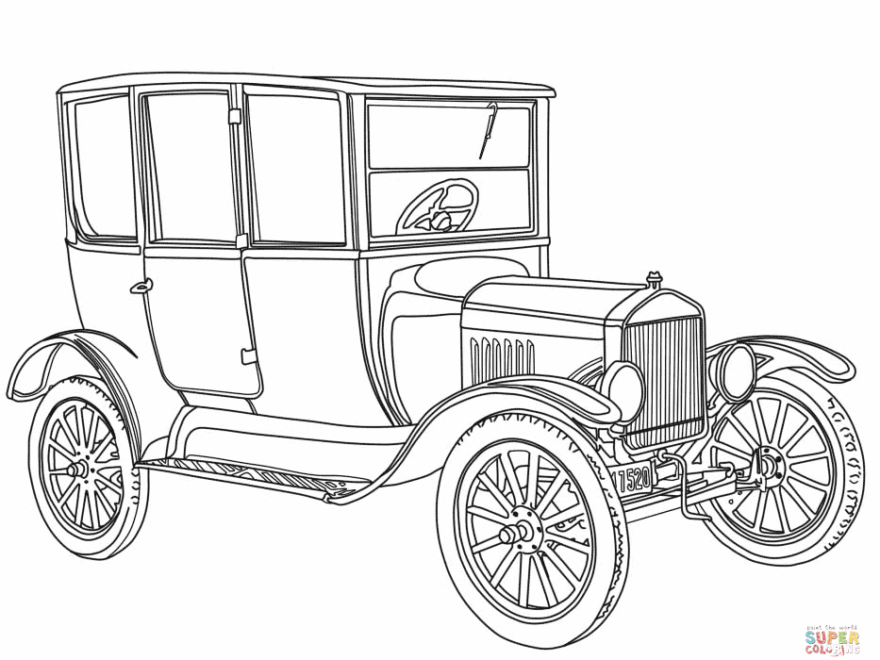 Printable Coloring Pages Old School Cars Coloring Home
