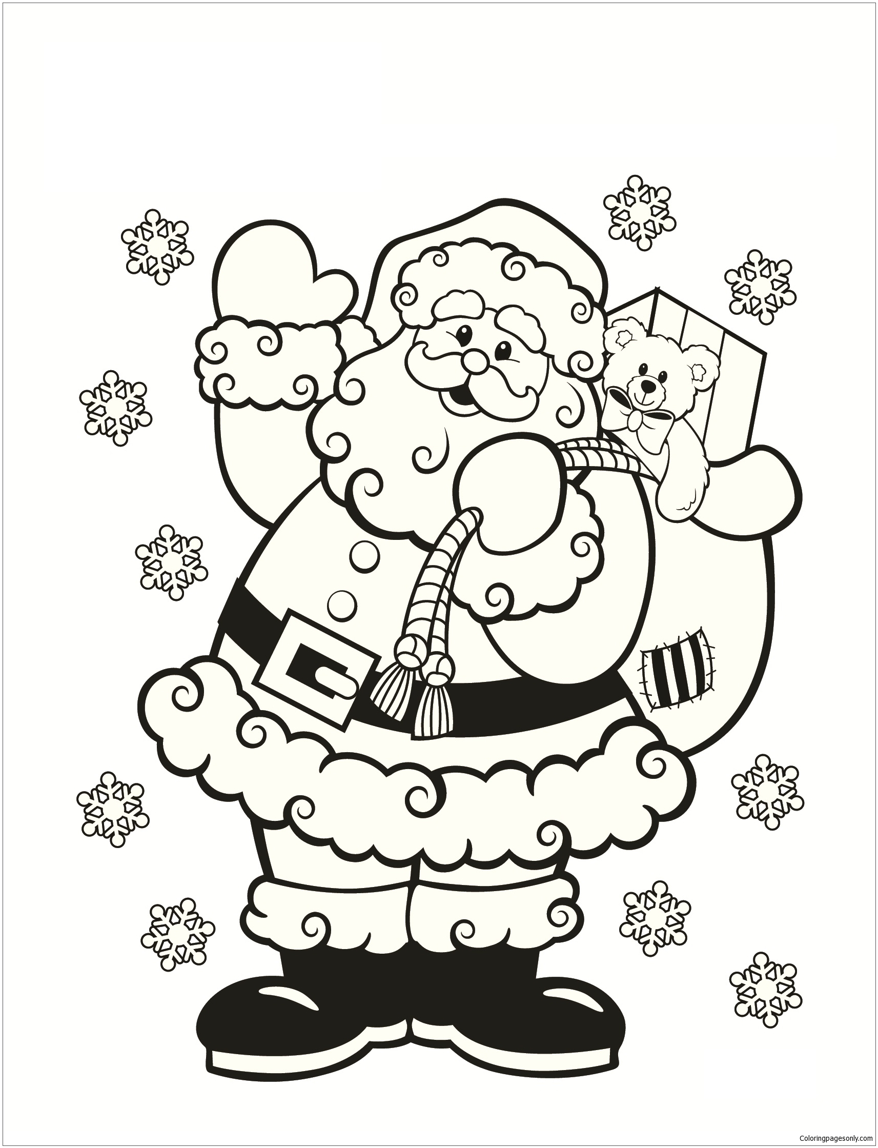 Printable Coloring Pages Santa
