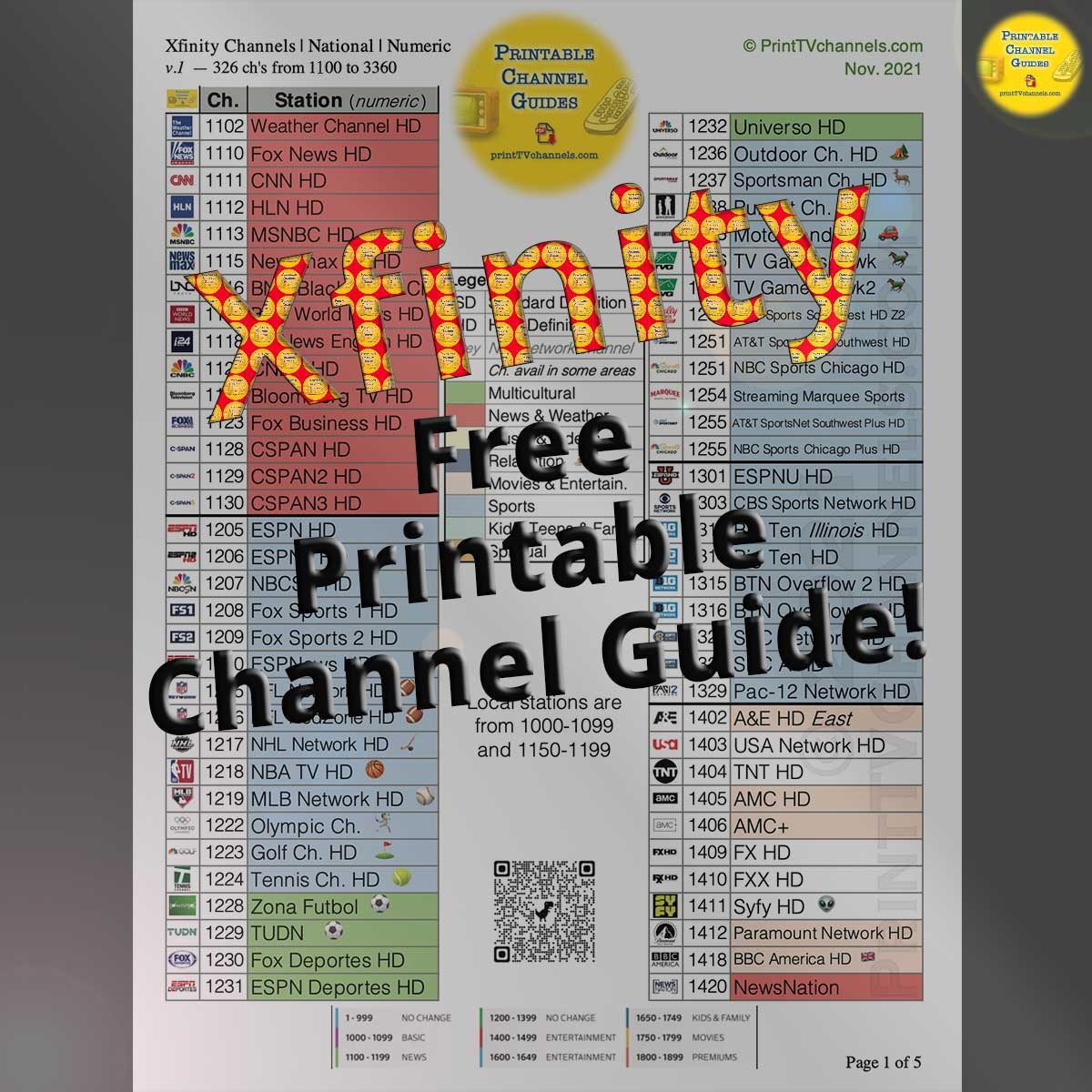 Printable Comcast Channel Guide