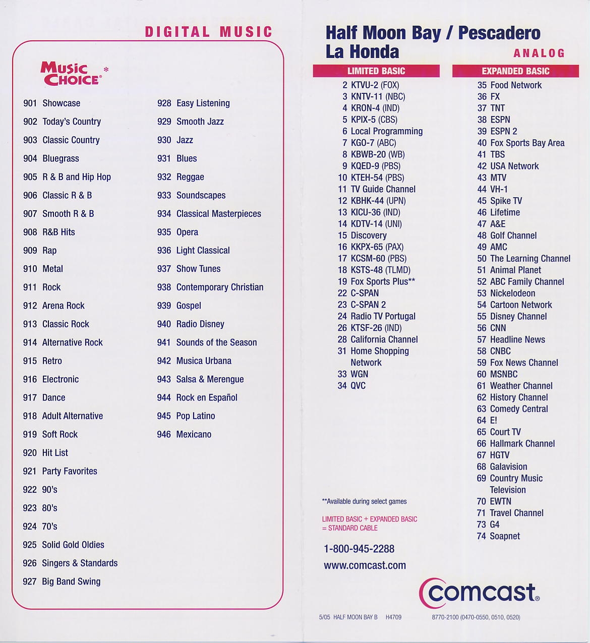 Printable Comcast Channel Guide