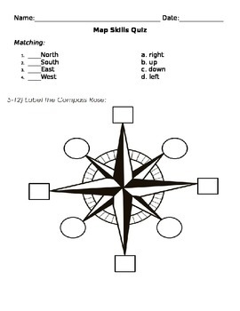Printable Compass Rose Worksheet