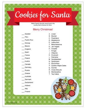 Printable Cookies For Santa Christmas Cookie Swap Cookie Swap Party 