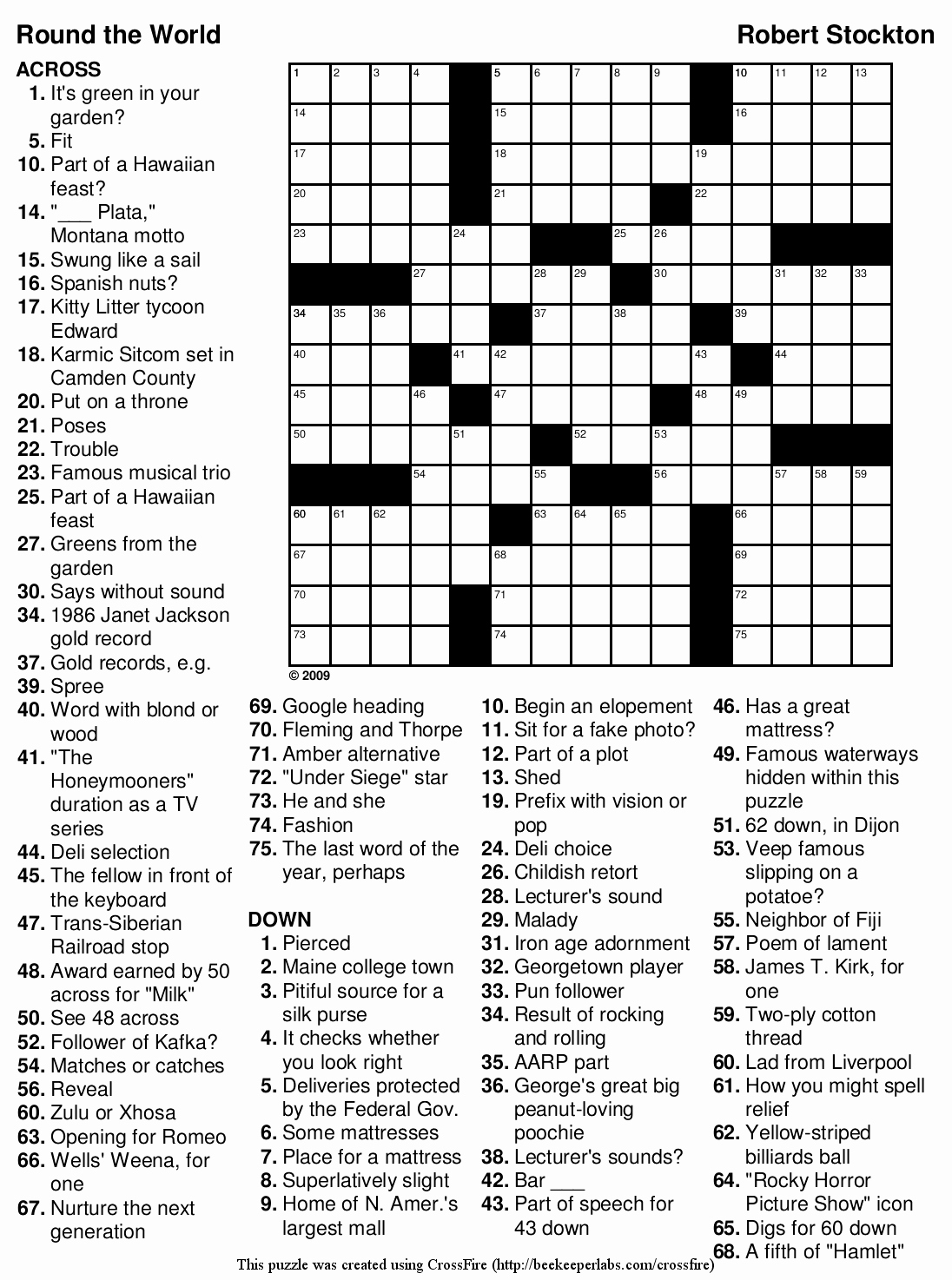 Free Printable Crossword Puzzles Medium Difficulty With Answers