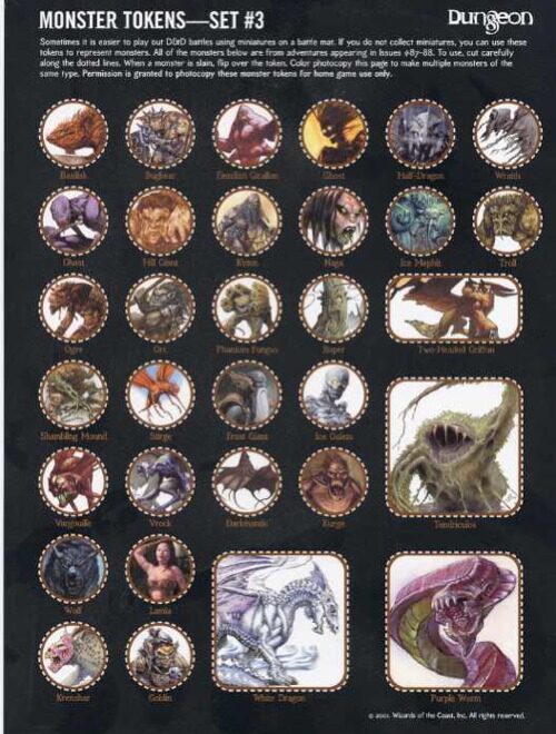 Printable D D Tokens