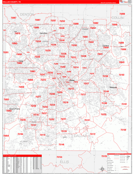 Printable Dallas Zip Code Map