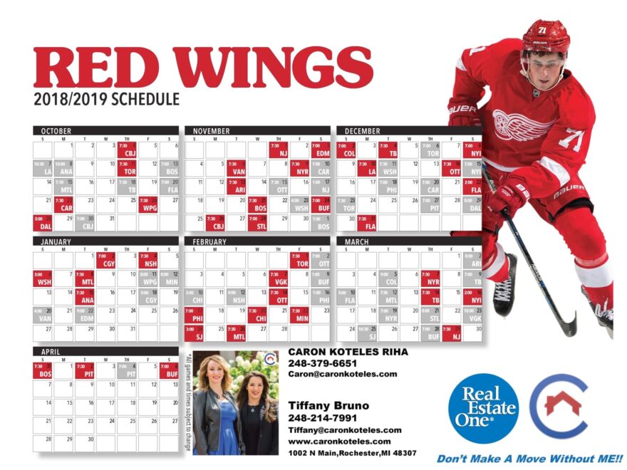 Printable Detroit Red Wings Schedule 2025 Free Tayla B Singleton