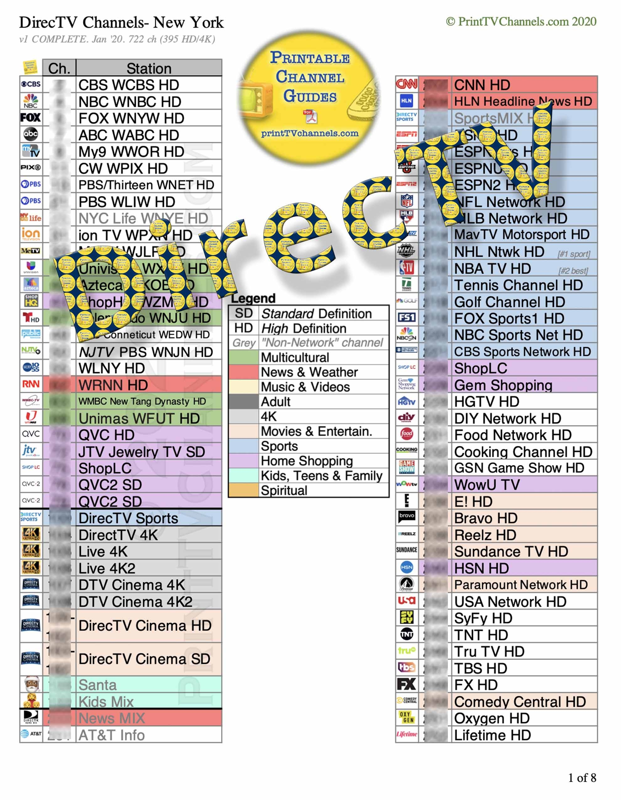 Printable Directv Channel Lineup