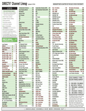 Printable Directv Channel Lineup
