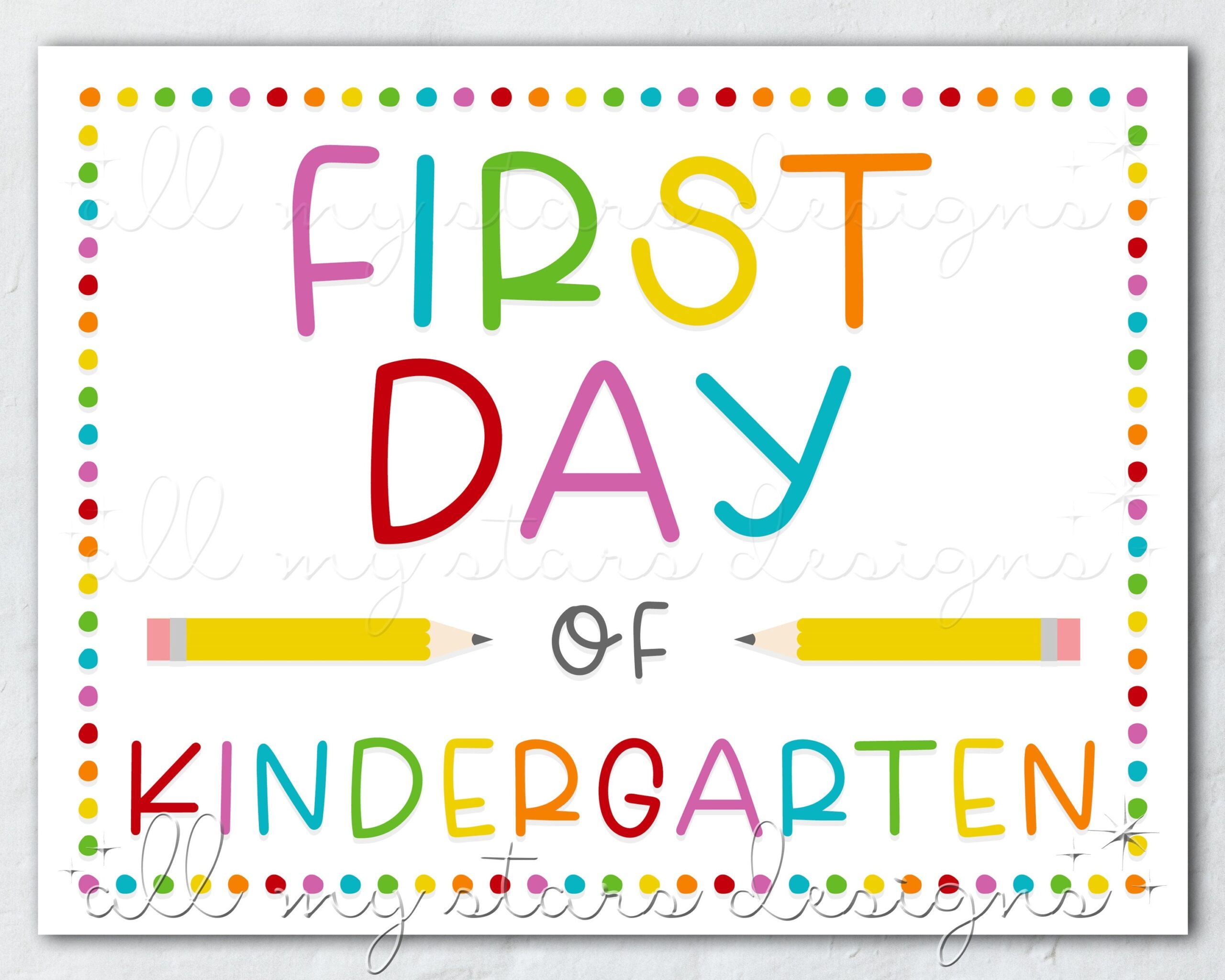PRINTABLE First Day Of Kindergarten Sign Instant Download Etsy Espa a