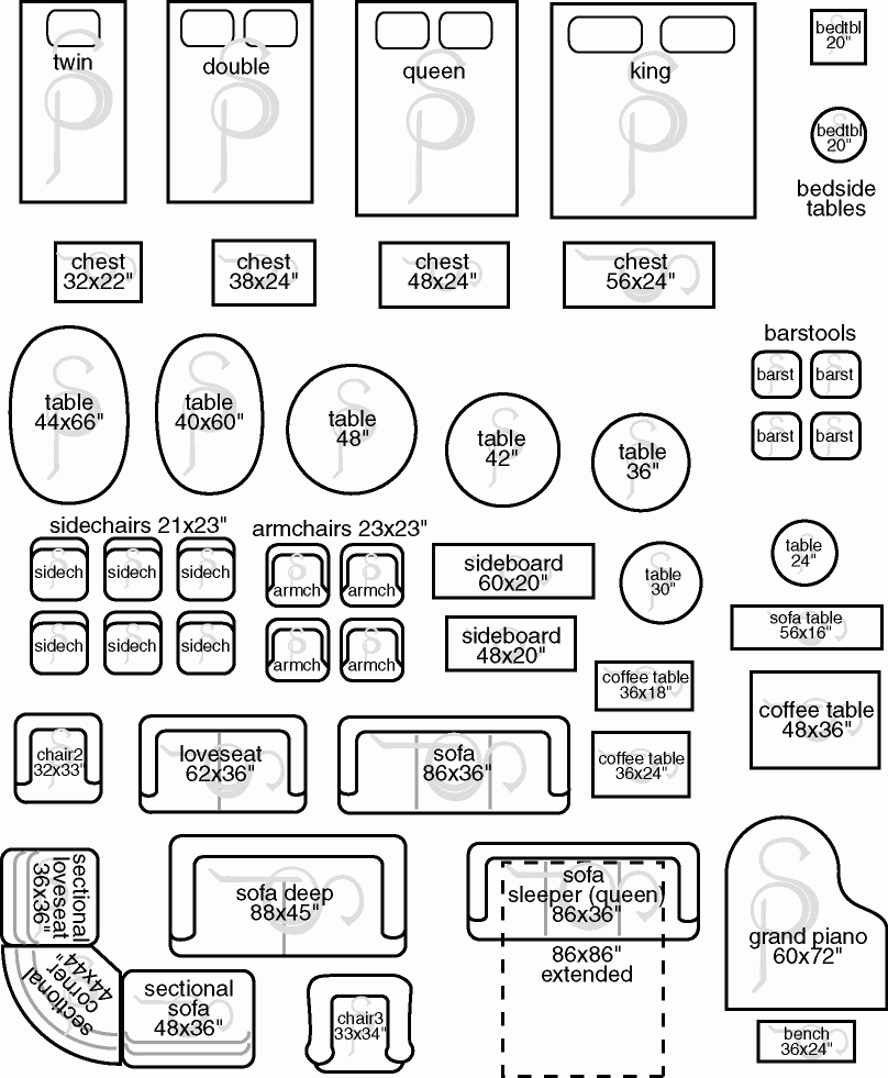 Printable Furniture Templates 1 4 Scale Printable Word Searches
