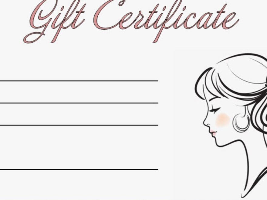 Printable Hair Salon Gift Certificate Template Free