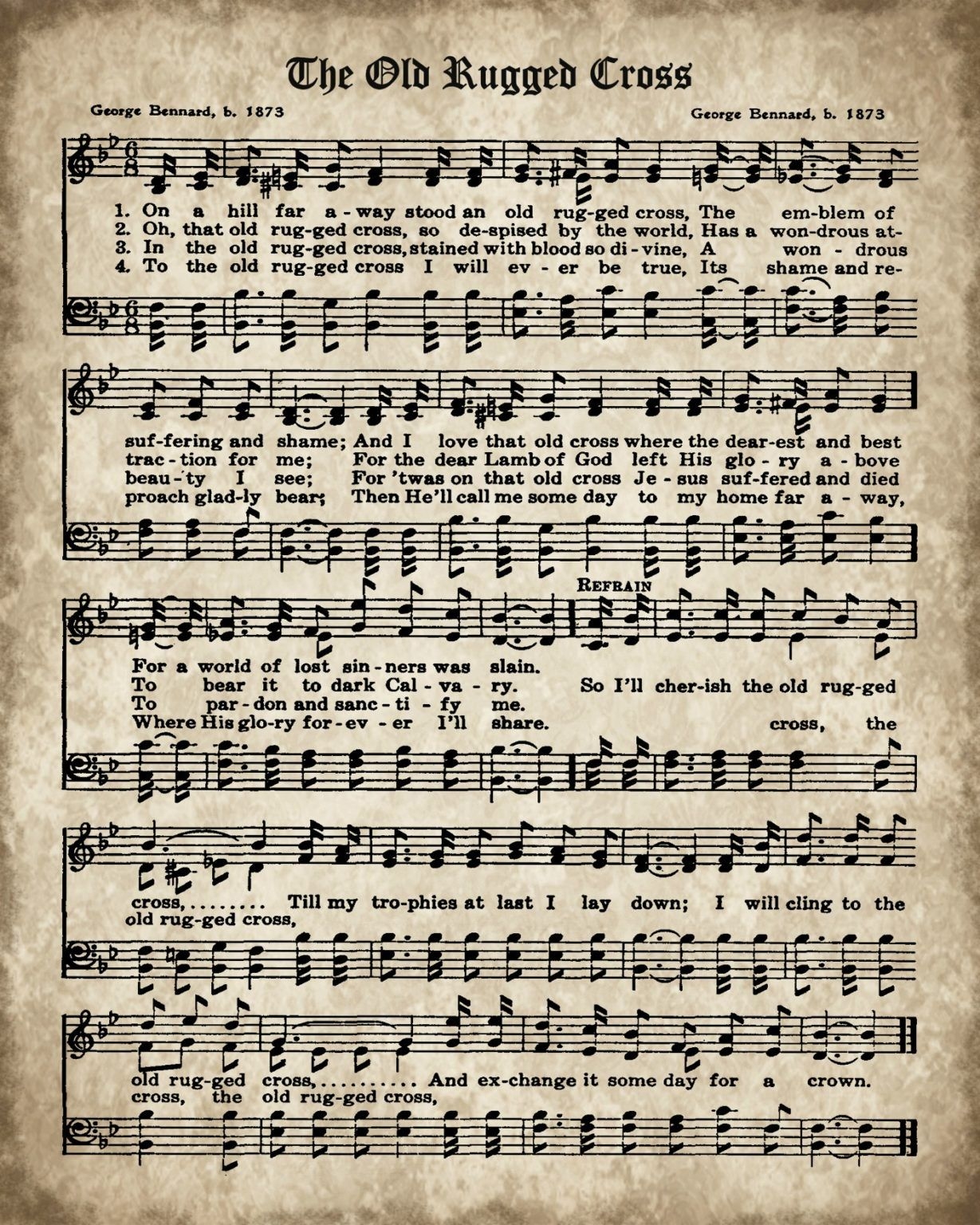 Printable Hymn Book Page The Old Rugged Cross Printable Hymns 