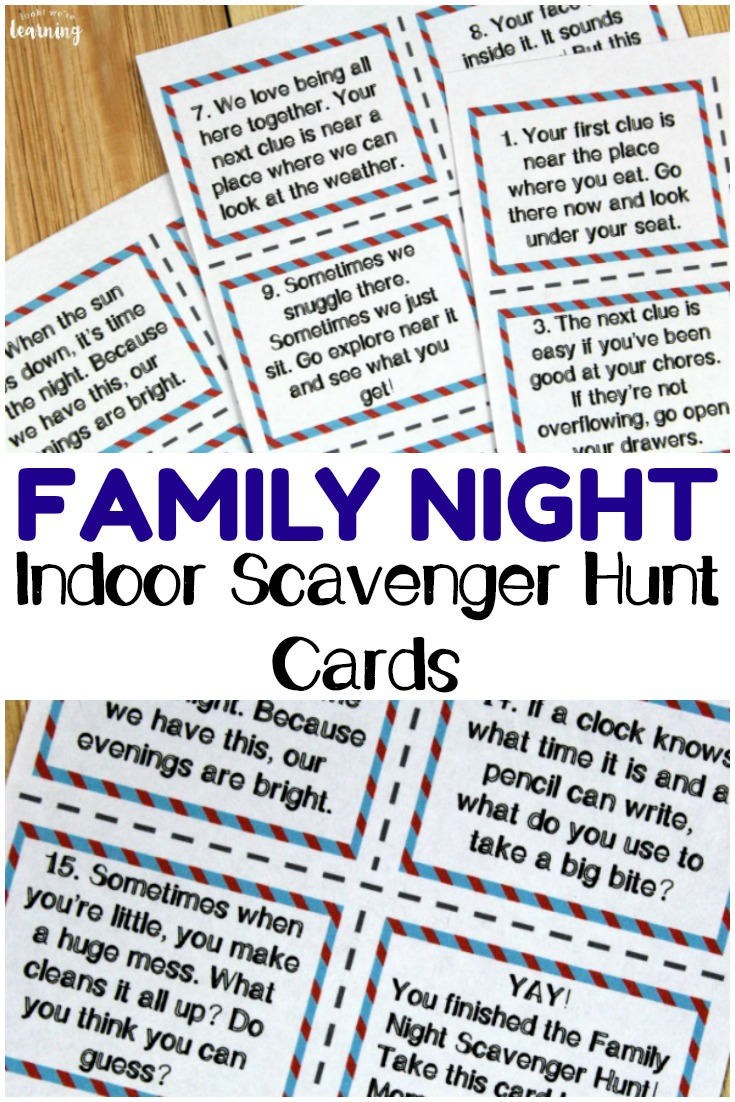 Printable Indoor Family Night Scavenger Hunt Cards Artofit