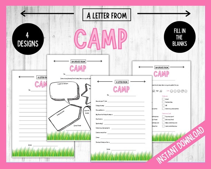 Printable Letter From Camp Summer Camp Stationery Kids Summer Camp 