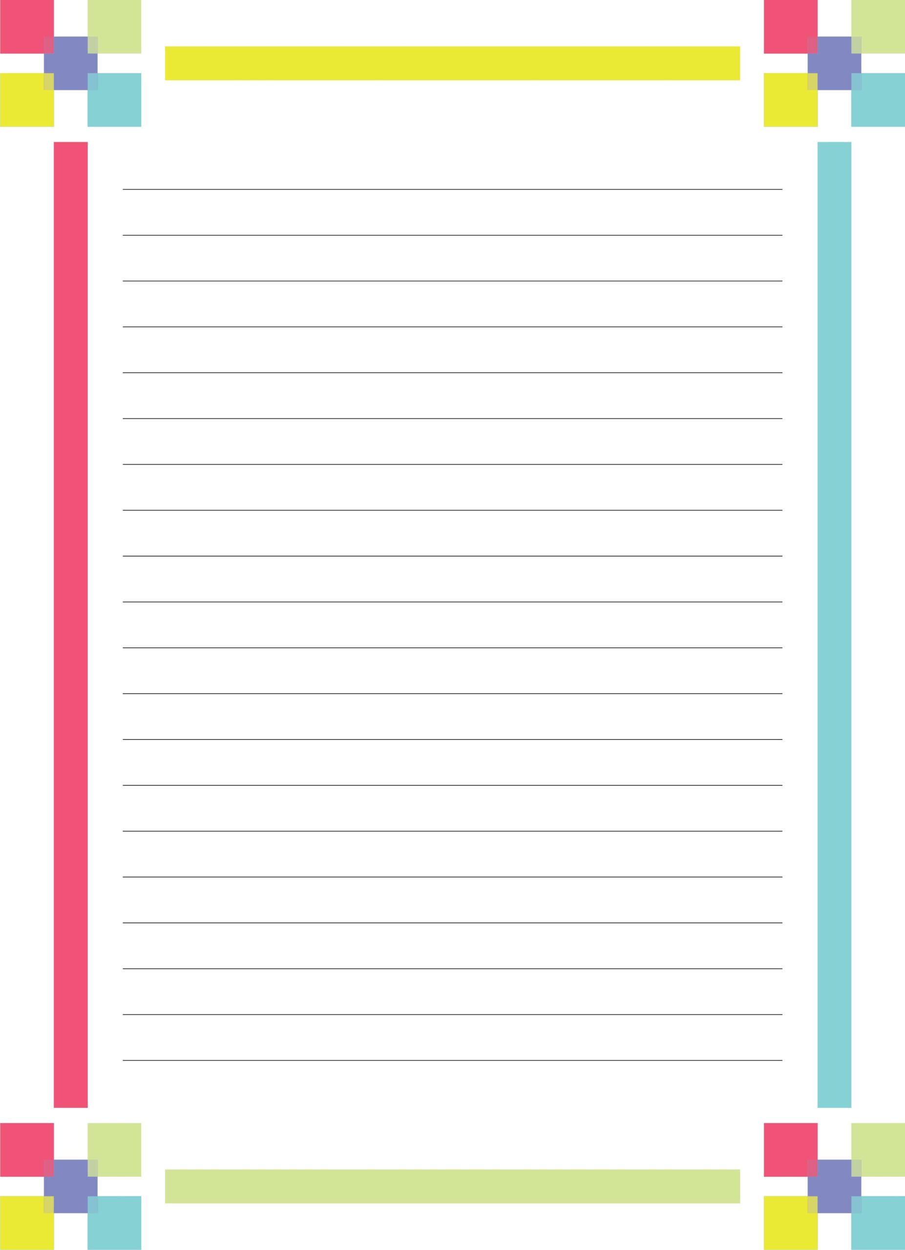 Printable Lined Writing Paper With Border Free Printable Paper
