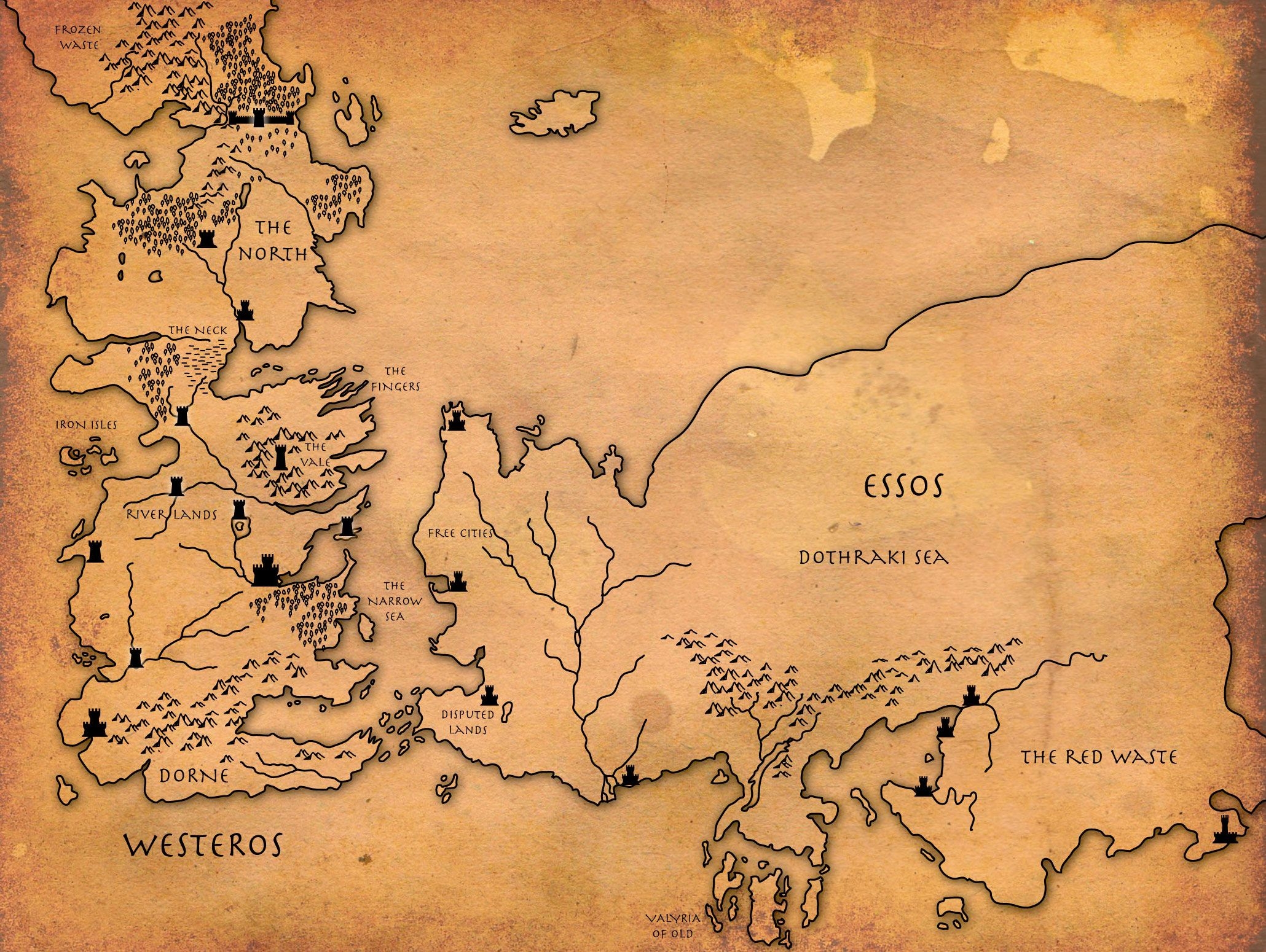 Printable Map Of Game Of Thrones