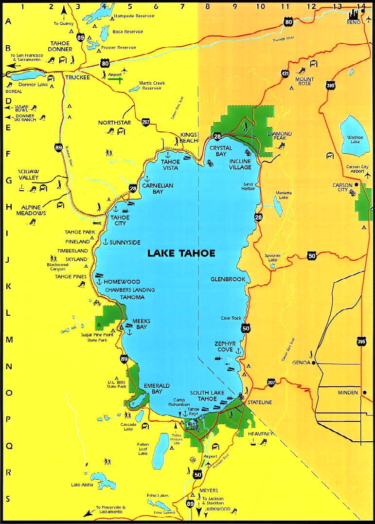 Printable Map Of Lake Tahoe Printable Maps