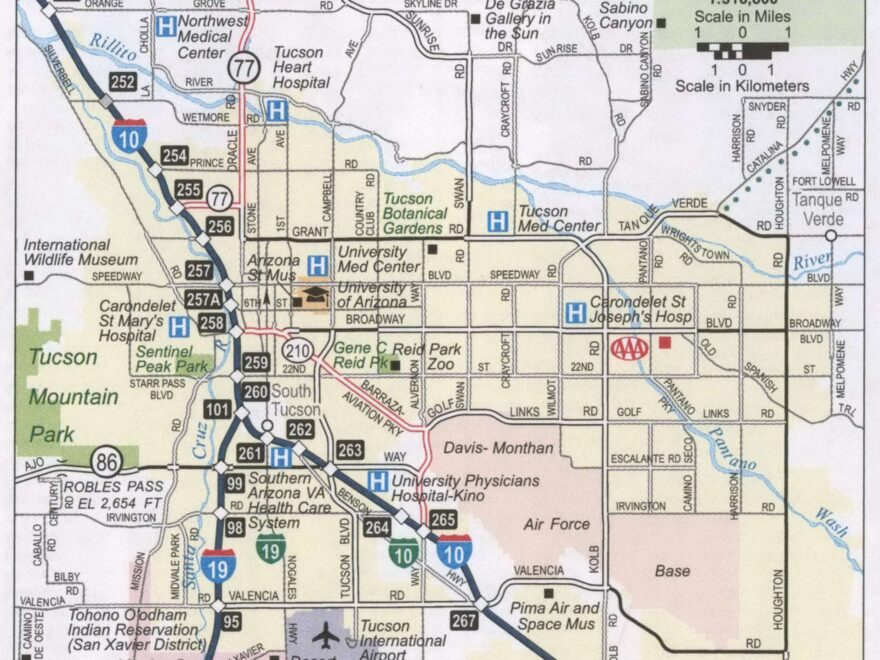 Printable Map Of Tucson Az