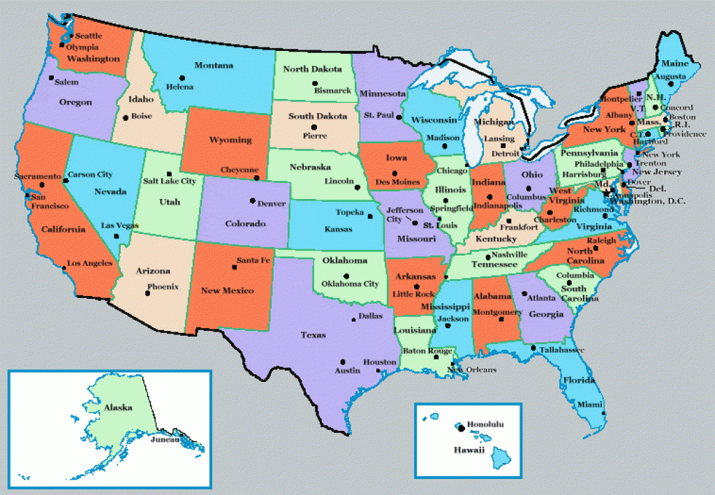 Printable Map With States And Capitals Ruby Printable Map
