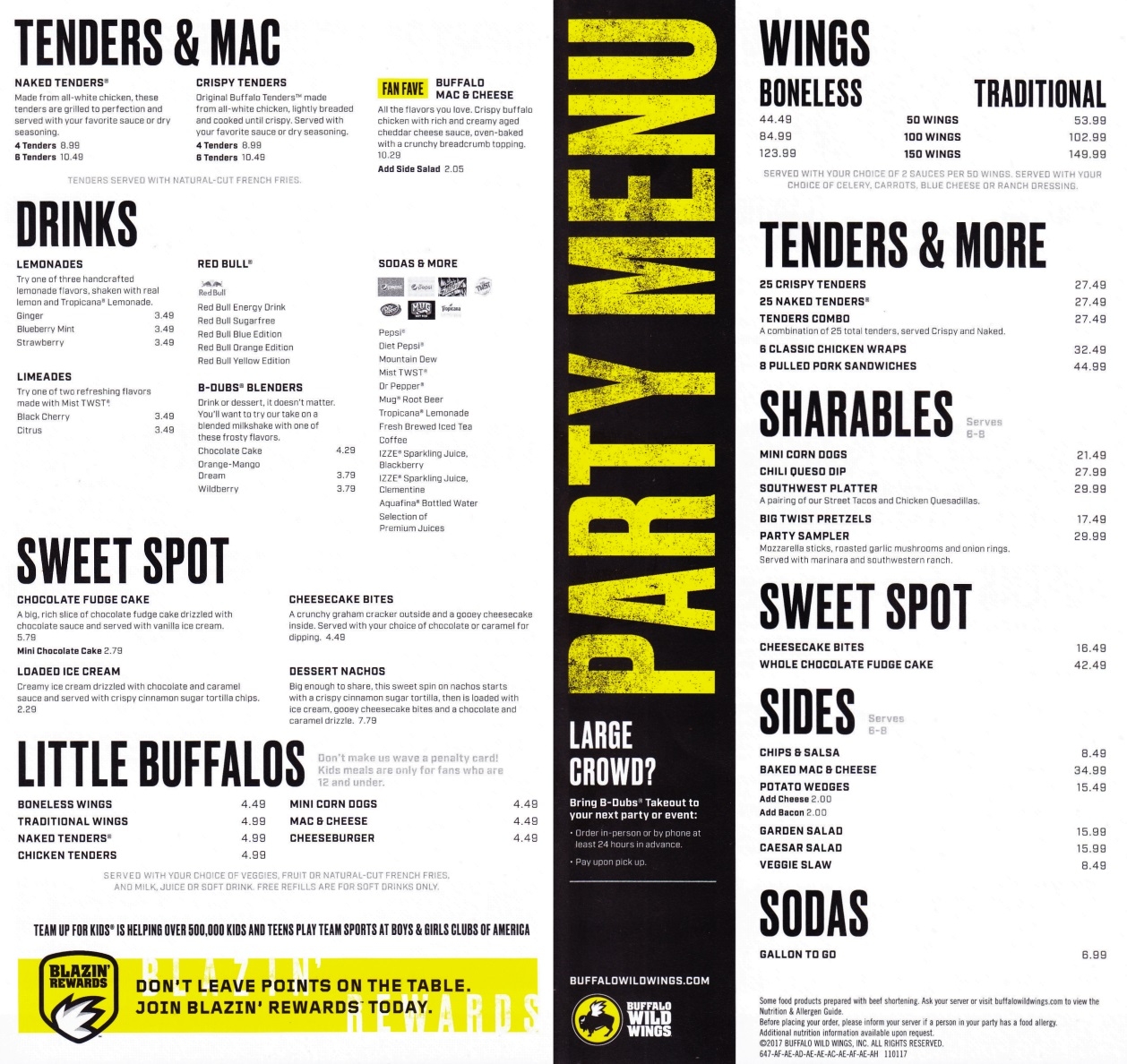 Printable menu buffalo wild wings Blanulp
