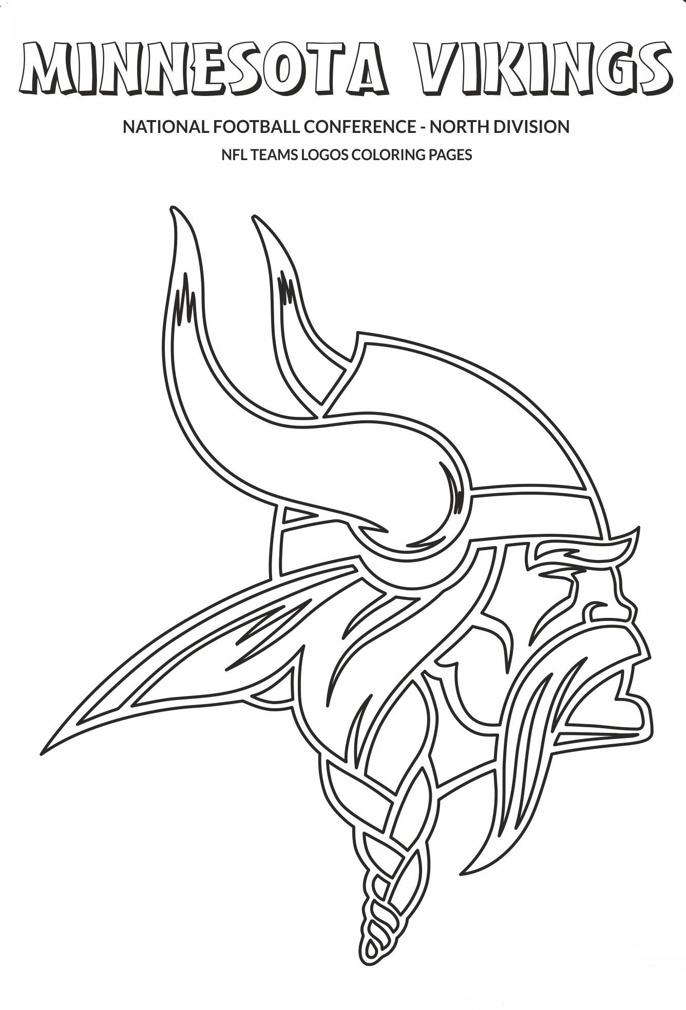 Printable Minnesota Vikings Coloring Pages Pdf Coloringfolder 
