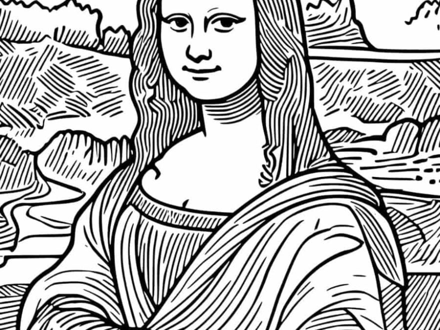 Printable Mona Lisa Coloring Pages Free For Kids And Adults