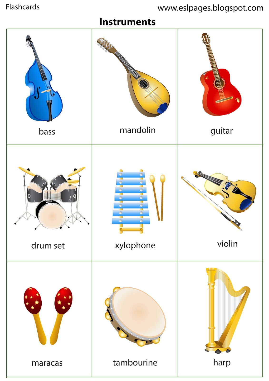 Printable Pictures Of Musical Instruments