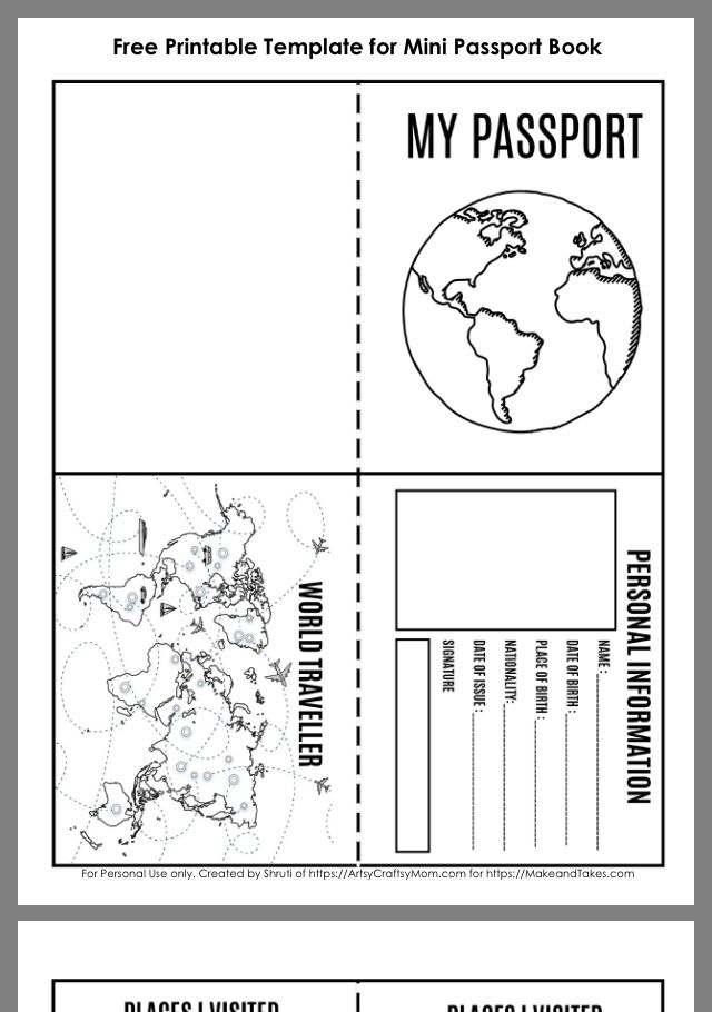 Free Printable Passport Template For Students