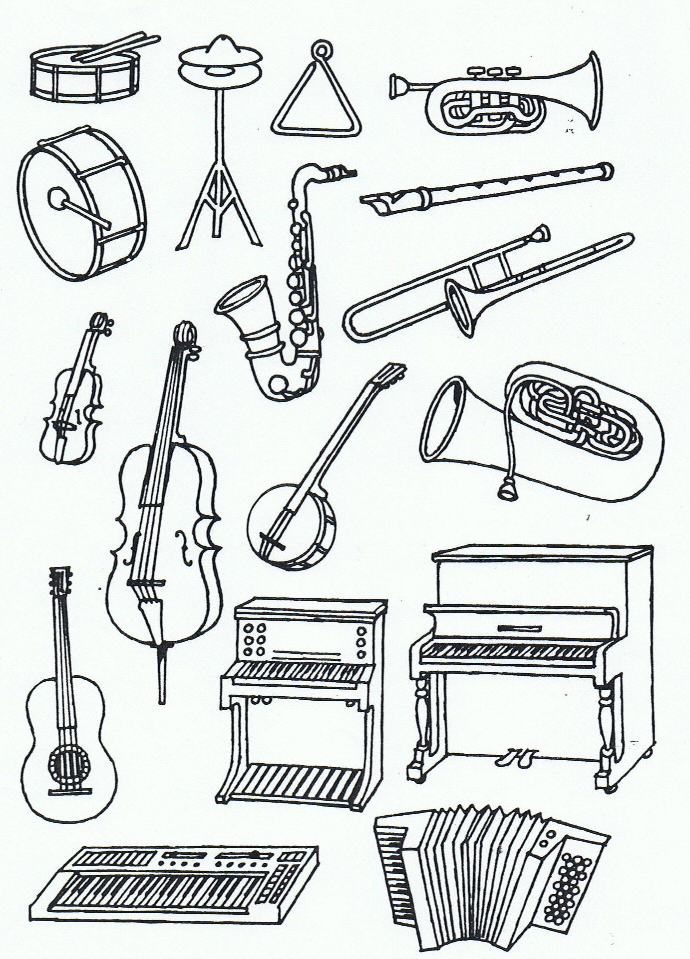 Printable Pictures Of Musical Instruments