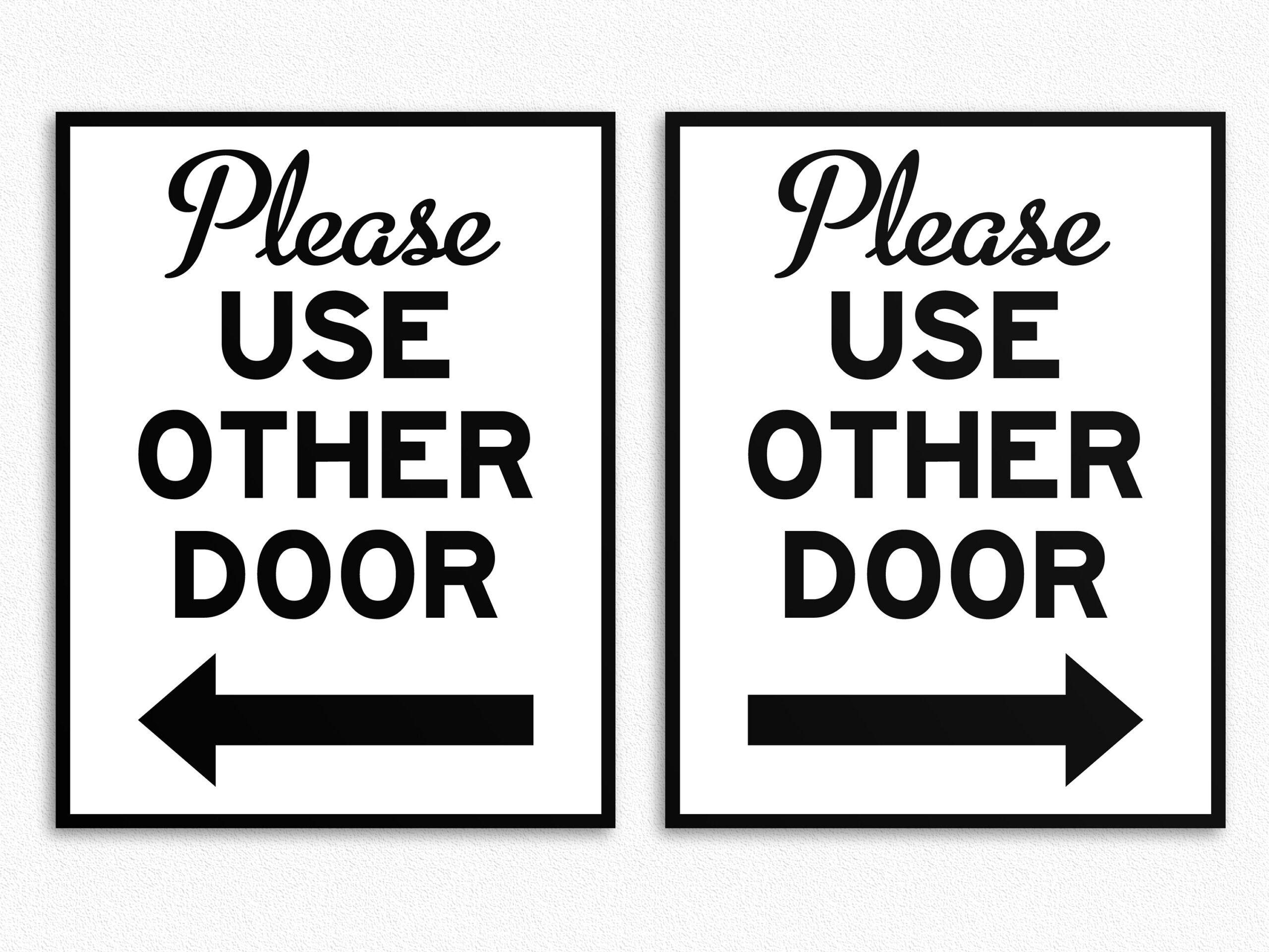 Printable Please Use Other Door Signs Left And Right Arrow Etsy Australia
